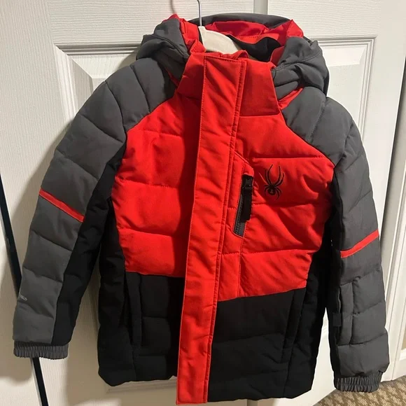 Spyder Red and Gray Kids' Winter Jacket and Pants Set - Picture 7 of 12